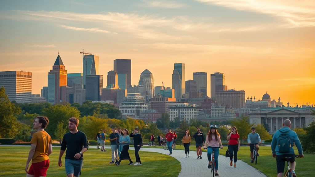 Minneapolis and Saint Paul skyline, urban parks, Mississippi River - twin cities Minnesota