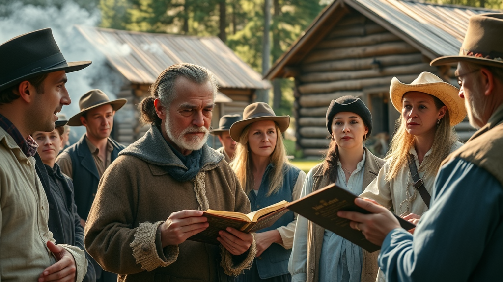 historic fur trade post re-enactment, actors in period attire, Grand Portage National Monument, minnesota off-the-beaten-path spots